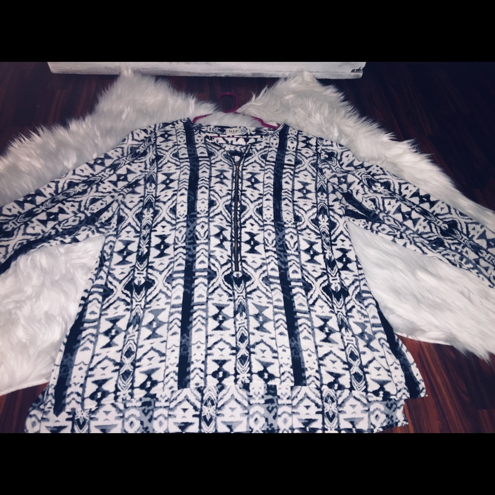 Black and white blouse